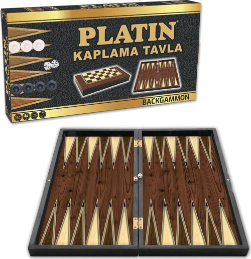 Ceviz Ağacı Platin Kaplama Tavla Ve Dama Seti – 2'Si 1 Arada Şık Ahşap Oyun Seti