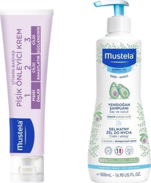 Gentle Cleansing Yenidoğan Saç Vücut Şampuanı 500 Mlve Mustela 100Ml Pişik Kremi Seti