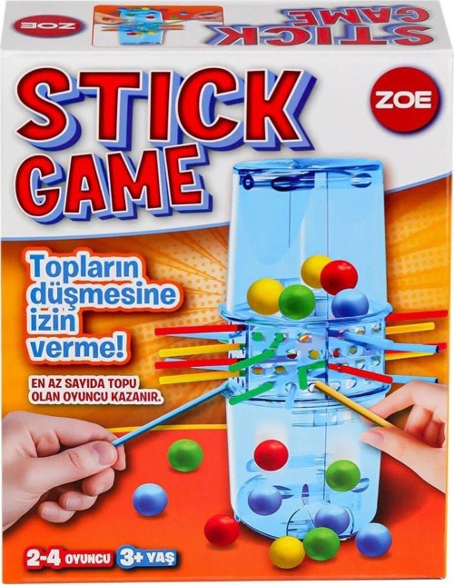 Stick Game Denge Ve Dikkat Oyunu | 3+ Yaş | 2-4 Kişilik | Çubuk Ve Top Çekme Strateji Oyunu