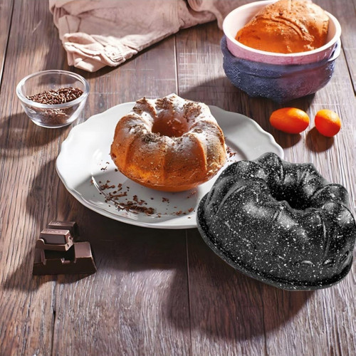 Granit Efektli Döküm Mini Taç Kek Kalıbı (11 Cm) – Yapışmaz Yüzey, Pratik Ve Şık Sunum