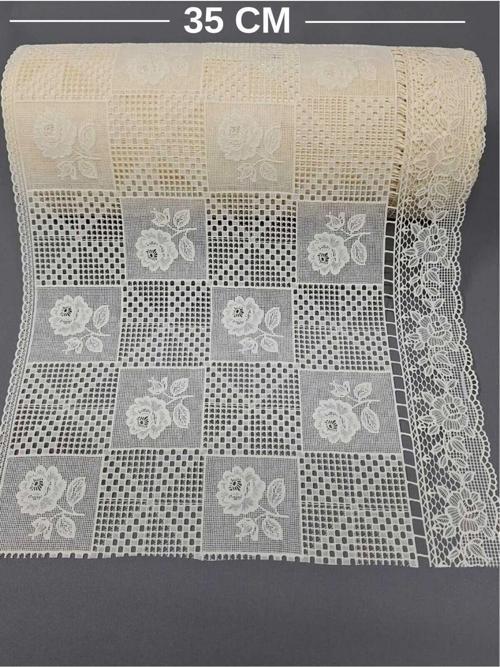 Pvc Küpür Dantel Raf Ve Dolap Örtüsü Runner Krem 35 Cm Eninde