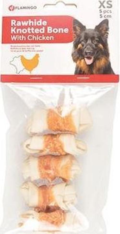 Tavuk Eti Sargılı Düğüm Kemik Köpek Ödülü 5 li 5 cm