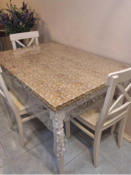 Şeffaf 0.018 Mm Pvc Muşamba - Desenli Silinebilir Şeffaf Masa Örtüsü