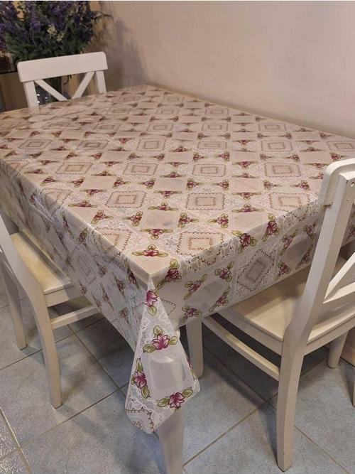 Şeffaf 0.018 Mm Pvc Muşamba - Desenli Silinebilir Şeffaf Masa Örtüsü
