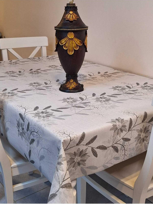Simli Keten Dokulu Pvc Masa Örtüsü