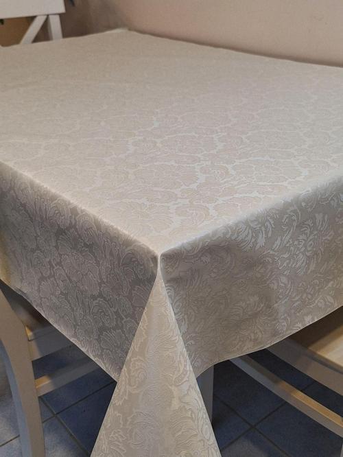 Elyaflı Pvc Muşamba - Desenli Silinebilir Masa Örtüsü ( Beyaz )