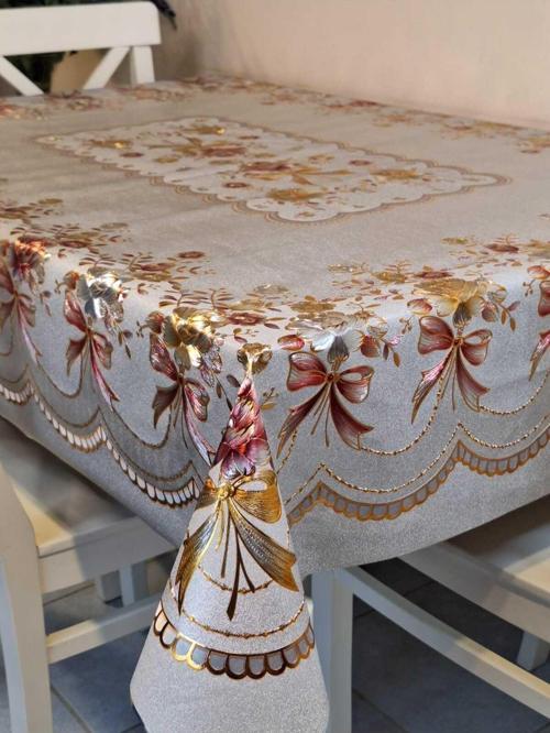 120 X 150  Hazır Metalik Pano Muşamba Pvc Masa Örtüsü