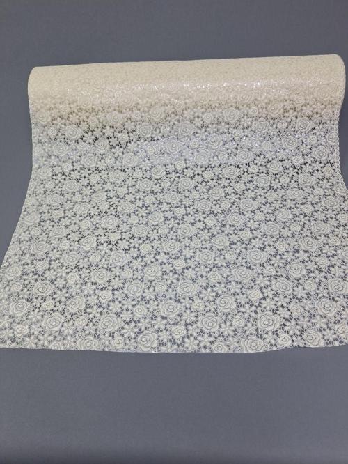 Pvc Küpür Dantel Raf Ve Dolap Örtüsü Runner  (Krem)