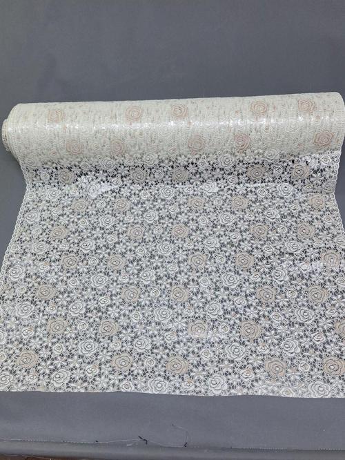 Pvc Küpür Dantel Raf Ve Dolap Örtüsü Runner  (Beyaz )