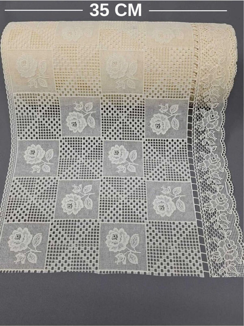 Pvc Küpür Dantel Raf Ve Dolap Örtüsü Runner Krem 35 Cm Eninde