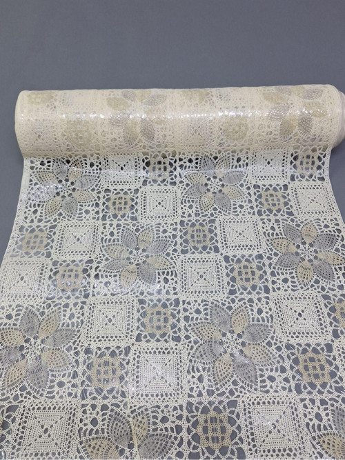 Pvc Küpür Dantel Raf Ve Dolap Örtüsü Runner (Krem)