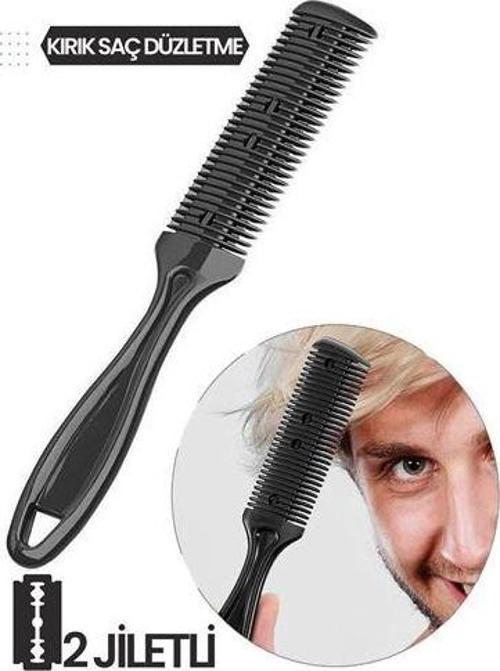 2 Jiletli Kırık Saç Sakal Düzletme İnceltme Tarağı