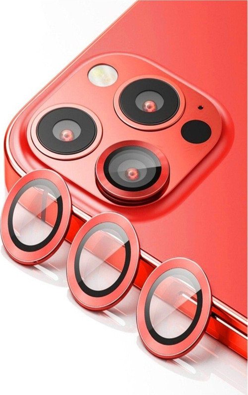 İphone 12 Pro Max Kırmızı Uyumlu Kamera Lens Koruyucu Cam