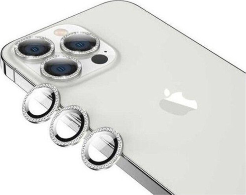 İphone 13 Pro-13 Pro Max Silver Taşlı Kamera Lens Koruyucu Cam