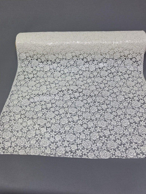 Pvc Küpür Dantel Raf Ve Dolap Örtüsü Runner (Beyaz)