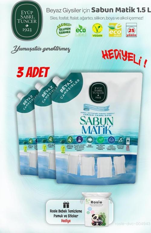 3'lü Beyazlar Sıvı Sabun Matik 1.5 L ve ROSIE Hediye