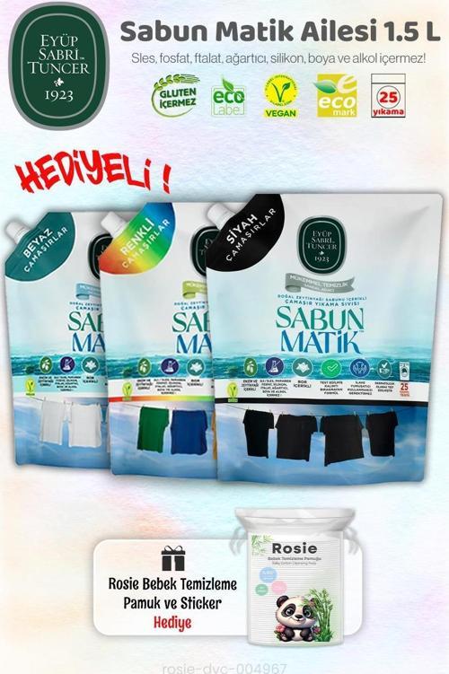 3'lü Çamaşır Yıkama Sıvısı Paketi 1500 ml Eyüp Sabri Tuncer ve ROSIE