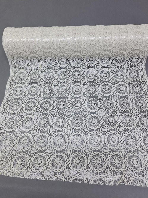 Pvc Küpür Dantel Raf Ve Dolap Örtüsü Runner (Beyaz)