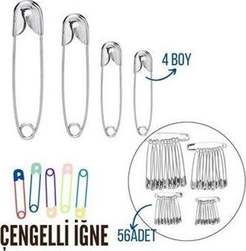 Çengelli İğne 4 Boy 56 Adet