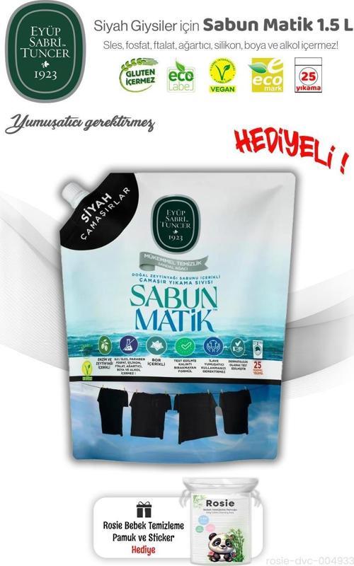 Siyah Çamaşırlar Sıvı Sabun Matik 1.5 L ve ROSIE Hediye