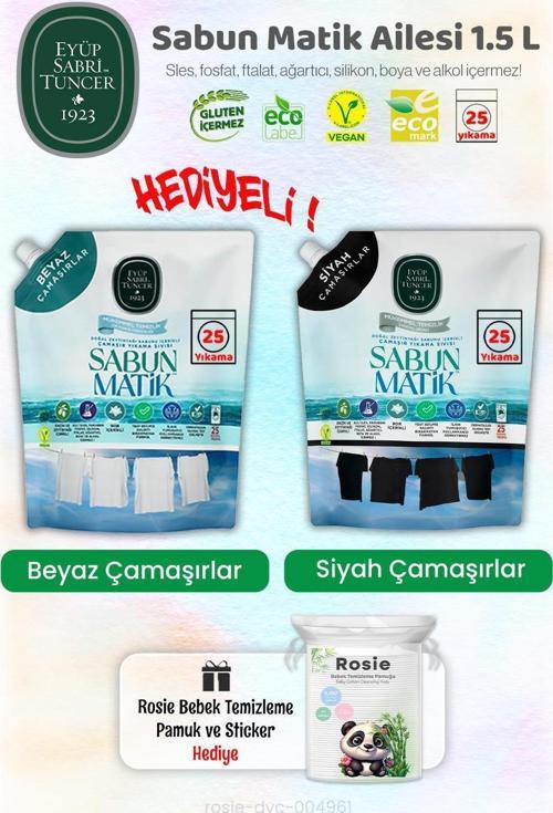Siyahlar ve Beyazlar Çamaşır Yıkama Sıvısı 1.5 L ve ROSIE