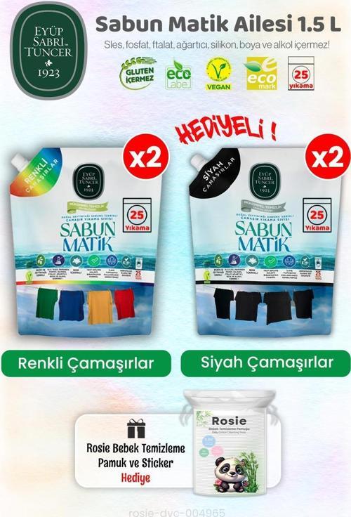 Siyahlar x2 + Renkliler x2 Çamaşır Yıkama Sıvısı 1.5 L ve ROSIE