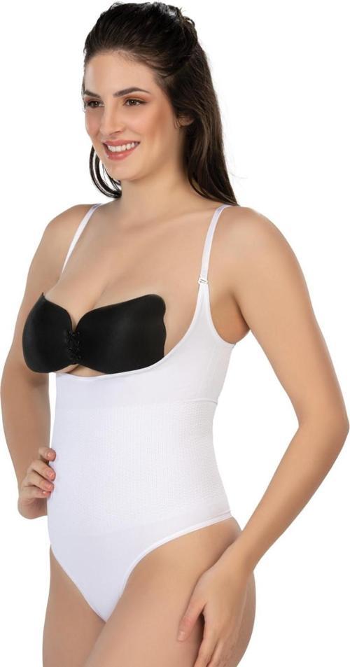 Beyaz Mı Emay 2076 Göğüsü Açık String Body Korse
