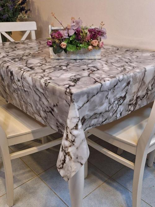 Şeffaf 0.018 Mm Pvc Muşamba - Desenli Silinebilir Şeffaf Masa Örtüsü