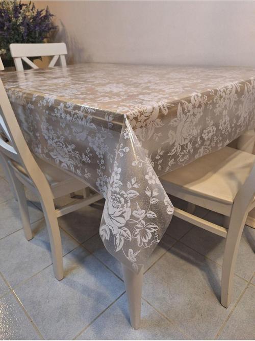 Şeffaf 0.018 Mm Pvc Muşamba - Desenli Silinebilir Şeffaf Masa Örtüsü