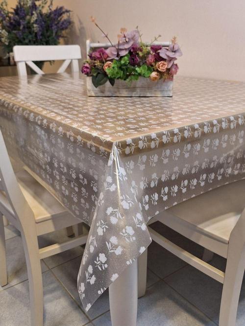 Şeffaf 0.018 Mm Pvc Muşamba - Desenli Silinebilir Şeffaf Masa Örtüsü