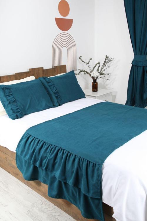 Poli Yatak Runner Takımı Fırfırlı 80X240 Cm