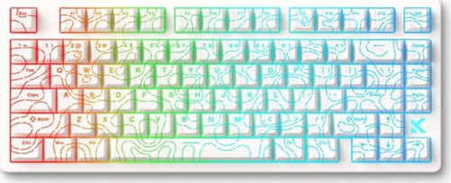 Jet 75 E-Sport White Topographic %75 He Starburst Switch Rgb Hotswap Mekanik Gaming Klavye