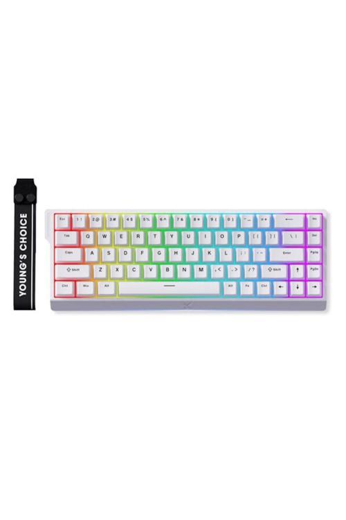 Ace68 E-Sport White %65 He Ice Blue Manyetik Switch Rgb Hotswap Mekanik Gaming Klavye