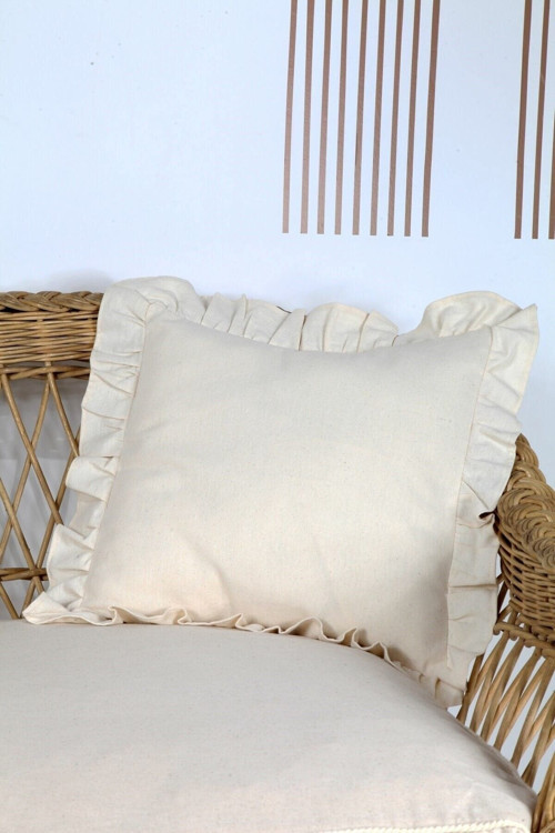 Boho Kırlent Kılıfı Vintage Fırfırlı 45X45 Cm
