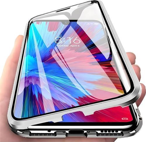 Samsung Galaxy A7 2018 Uyumlu Kılıf Önü Açık Arkası Temperli Camlı Manyetik Adsorpsiyon Darbeye Dayanıklı Kapak