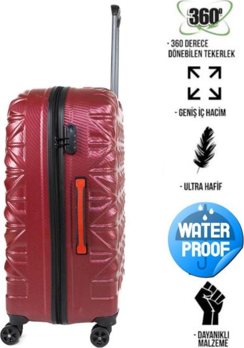 Kırılmaz Valiz Kabin Boy 4 Tekerlekli %100 Abs Unisex Su Geçirmez Bavul
