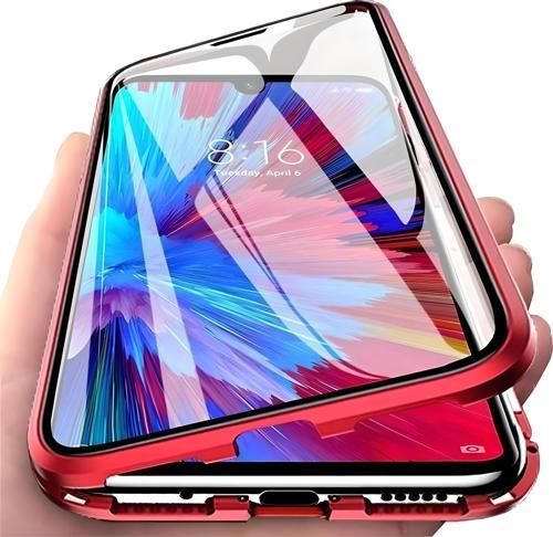 Samsung Galaxy M10 Uyumlu Kılıf Önü Açık Arkası Temperli Camlı Manyetik Adsorpsiyon Darbeye Dayanıklı Kapak