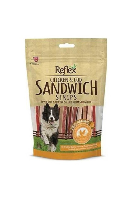 Kurutulmuş Tavuk Etli Morina Balıklı Dilim Sandviç Köpek Ödülü 80 Gr