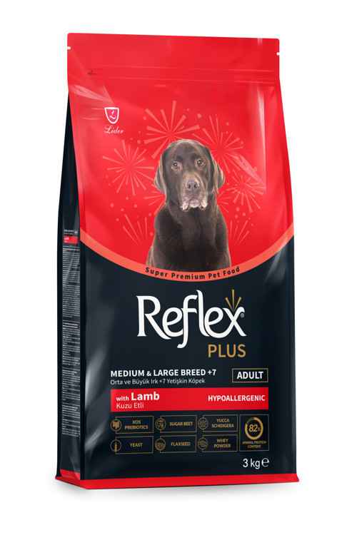 Plus Kuzulu Orta Büyük Irk Yaşlı Köpek Maması 3 Kg