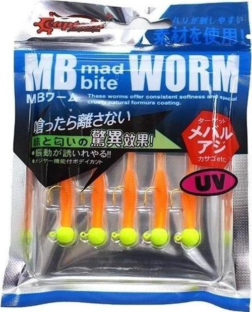 3521 Mini Worm 4.5cm Jig Headli LRF Silikonu 5'li SET Renk:01