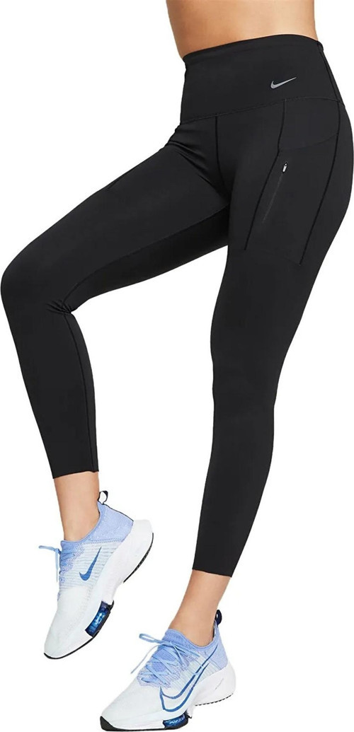 Trainng Go Dri Fit İnfinaLock High Rise 7/8 Leggings 6 Cepli Toparlayıcı Yüksek Belli Reflektörlü Antrenman Taytı Siyah