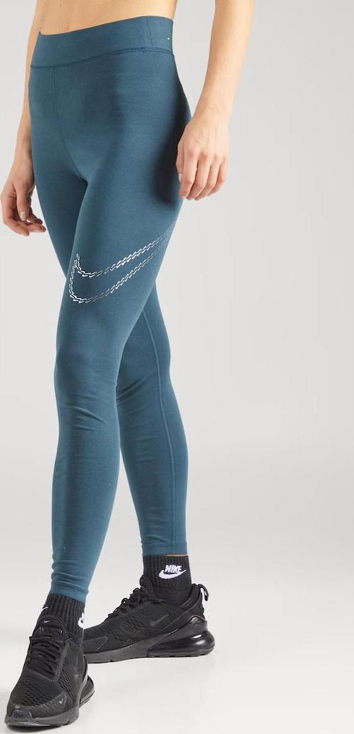 Sportswear Premium Essential Women's High-Waisted Shine Leggings Kadın Yüksek Bel Tayt Petrol Yeşili