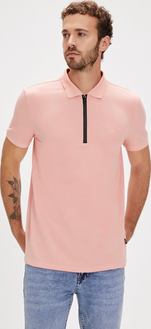 Cord Polo Yaka Pembe Erkek Tişört