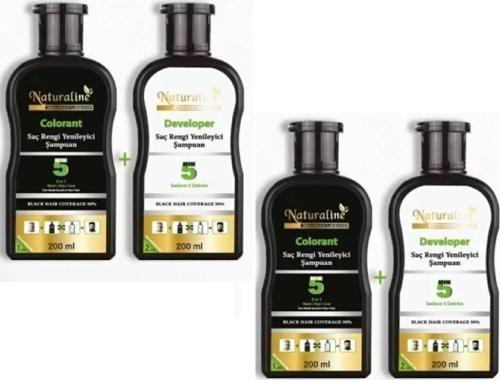 Saç Siyahlaştırıcı Şampuan Saç Rengi Yenileyici Şampuan Unisex 2Adet, Naturaline
