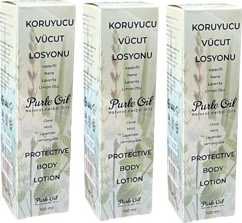 Doğal Sivrisinek ve Kene Kovucu Vücut Losyonu 100 ml, 3 Adet, Purle