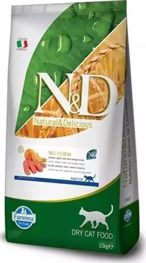 Düşük Tahıllı Somonlu Kısırlaştırılmış Kedi Maması 10 Kg
