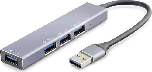 Büro Ev Ofis Network Bağlantısı için Gri 4 Girişli Usb3.0 Hub