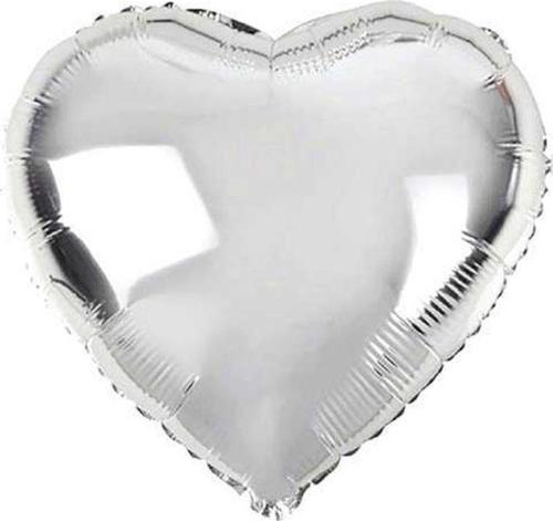 Büro Ev Partisi için 5ADET 45CM Silver Kalp Şekilli Folyo Balon Seti