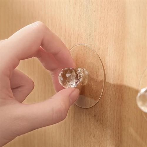 Büro Ev Ofis Düzeni için 2ADET Kendi Yapışır Tutma Kolu Kristal Kulp Askı