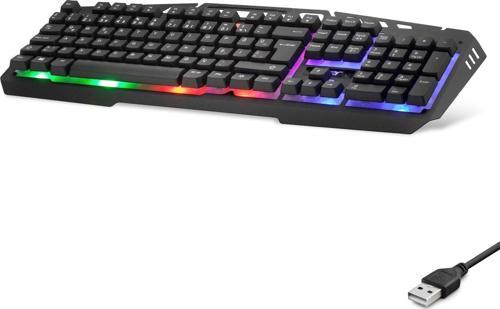 Büro Ev Ofis Bilgisayarı için Siyah Q Kablolu Alaca Rgb Işıklı Klavye
